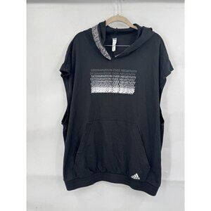 Adidas Donovan Mitchell Short‎ Sleeve Hoodie Men 2XL Black Athleisure Workout